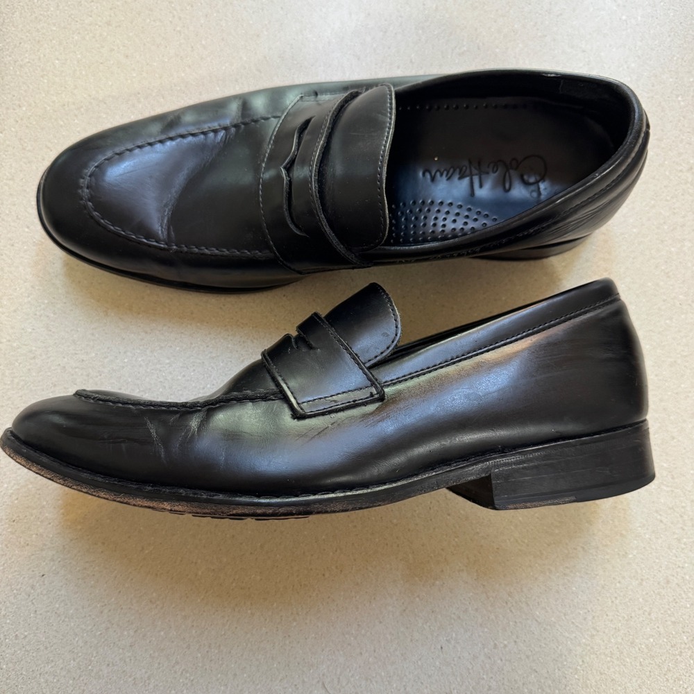 Cole Haan Mens C08600 Black Leather Penny Loafers Nike Air Size 8.5 M